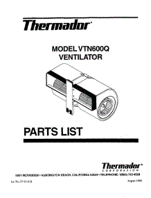 thermador range vent hood parts