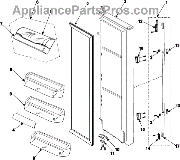 Frigidaire Refrigerator Parts Door Handle: Samsung Refrigerator Double